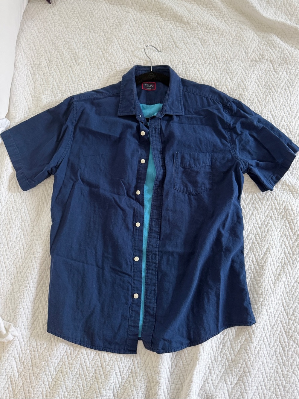 UNTUCKit Navy Short-Sleeve Button-Down Shirt